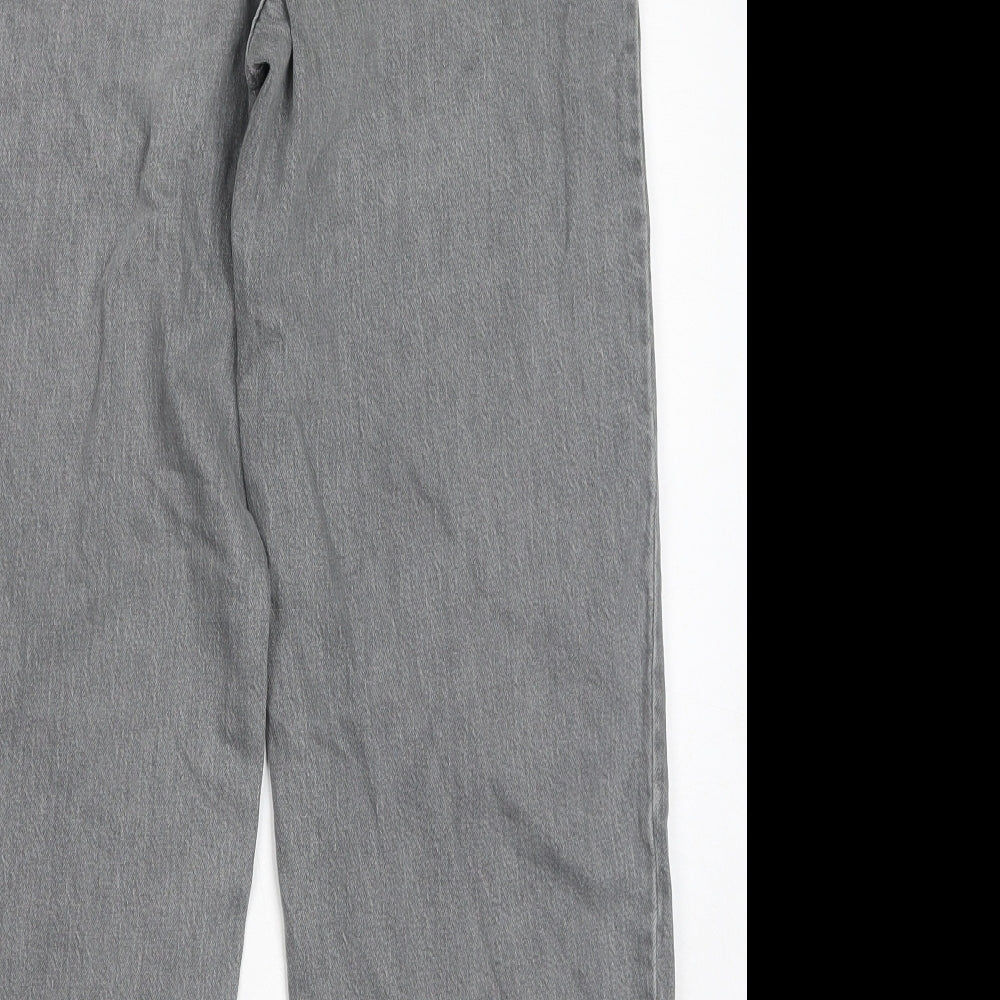 Marks and Spencer Womens Grey Cotton Mom Jeans Size 8 L26 in Regular Zip