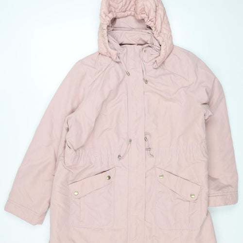 Authentic Womens Pink Rain Coat Coat Size 16 Zip