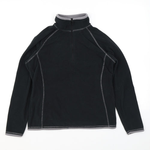 Mountain Warehouse Womens Black Polyester Pullover Sweatshirt Size 14 Zip