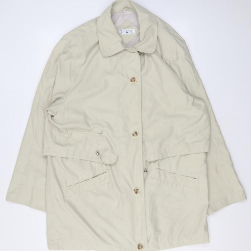 Variations Womens Beige Overcoat Coat Size 16 Button