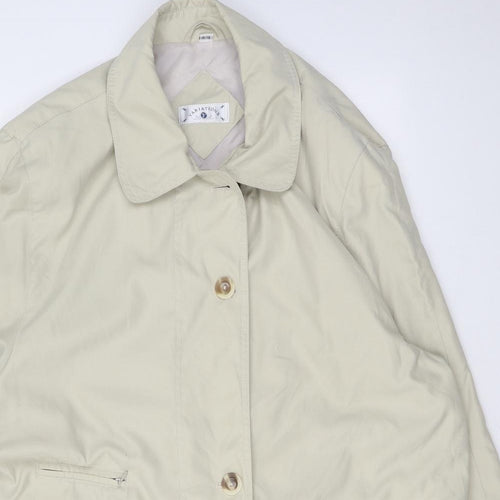 Variations Womens Beige Overcoat Coat Size 16 Button