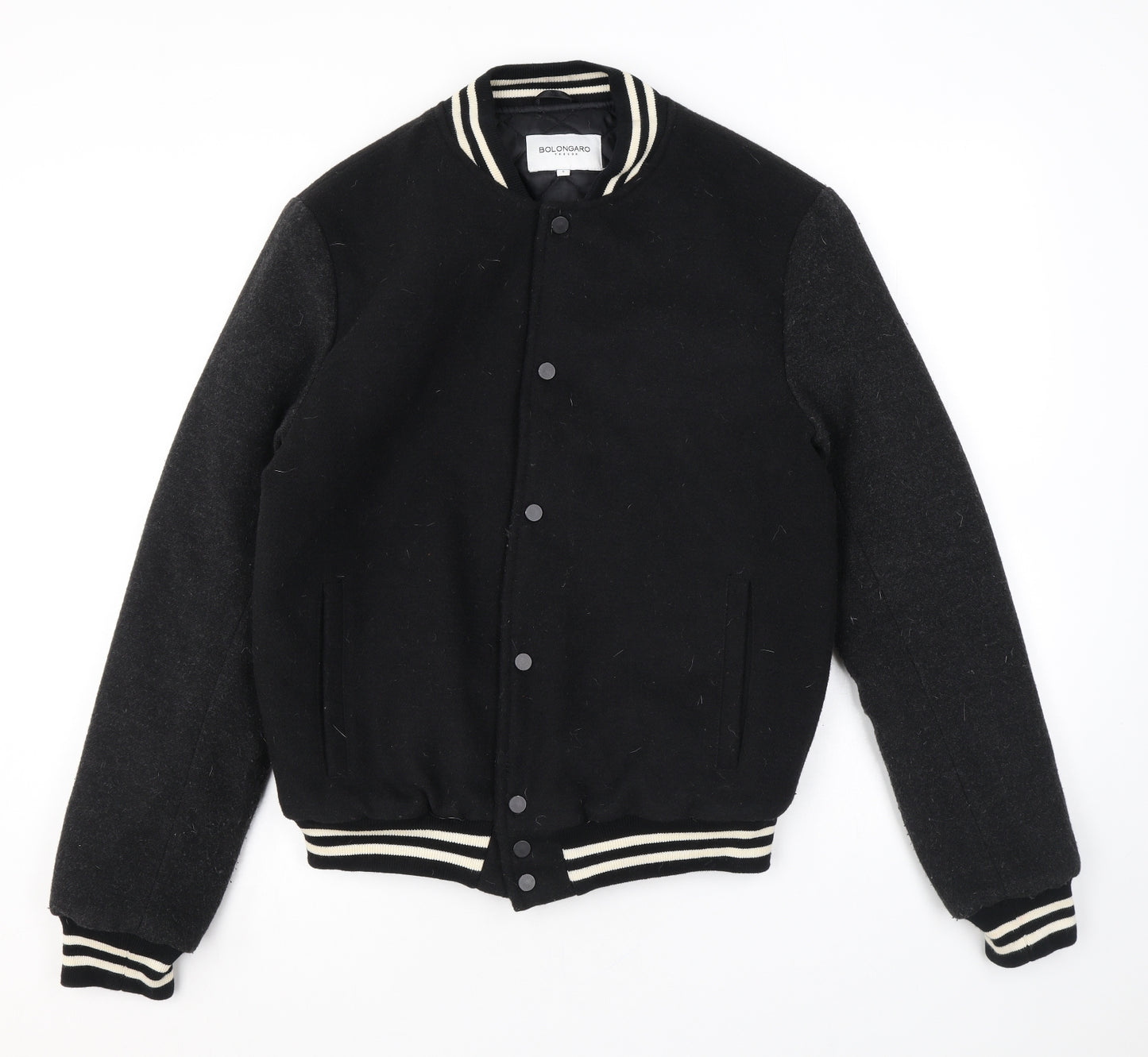 Bolongaro Womens Black Bomber Jacket Jacket Size S Snap