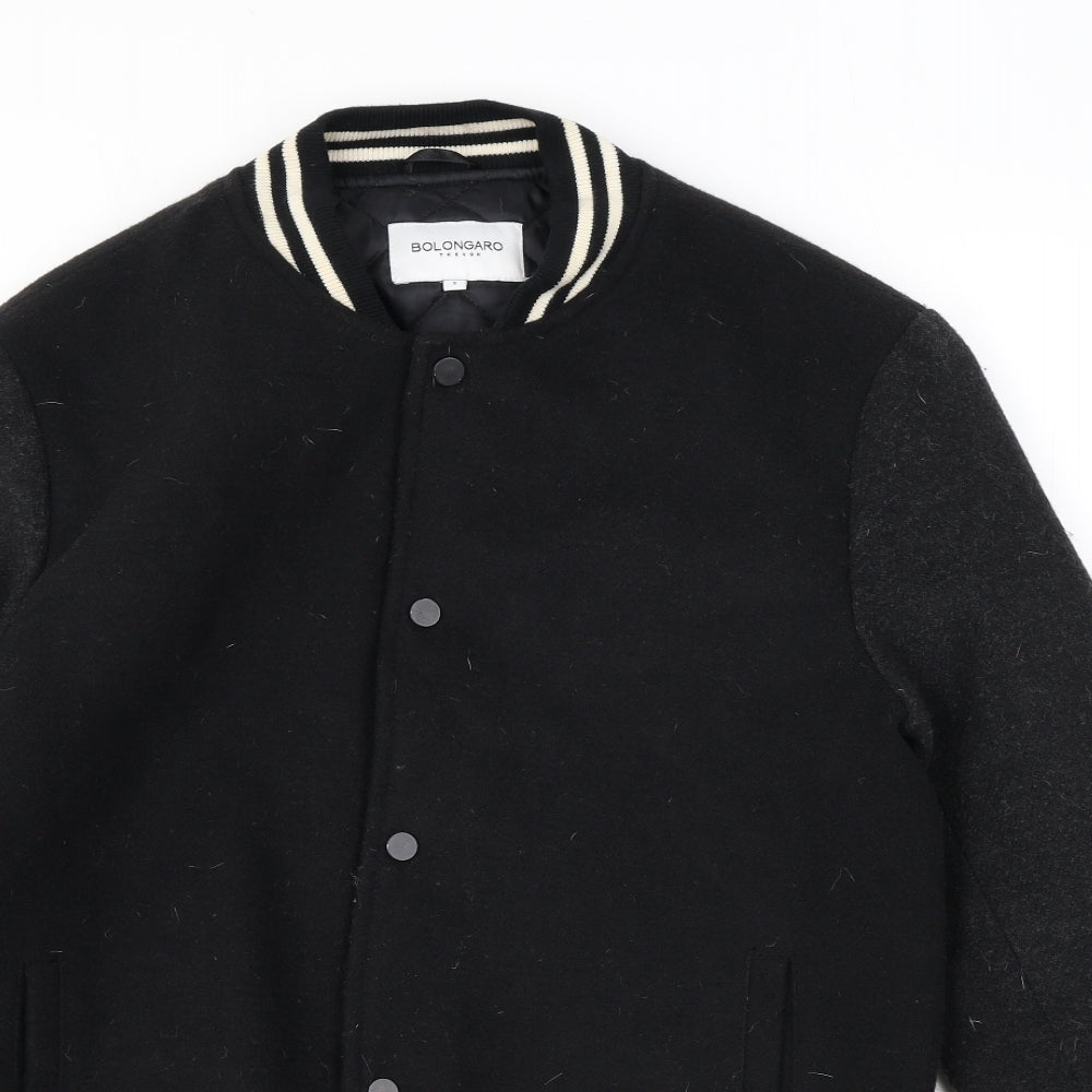 Bolongaro Womens Black Bomber Jacket Jacket Size S Snap