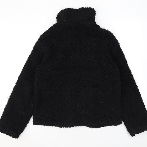 Topshop Womens Black Jacket Size S Zip - Teddy Bear Style