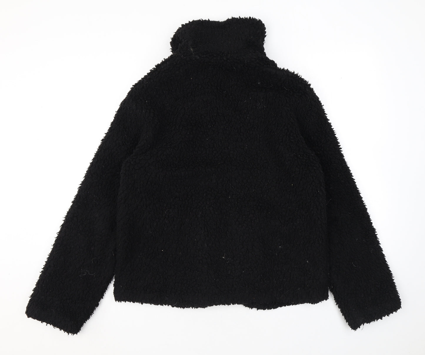 Topshop Womens Black Jacket Size S Zip - Teddy Bear Style