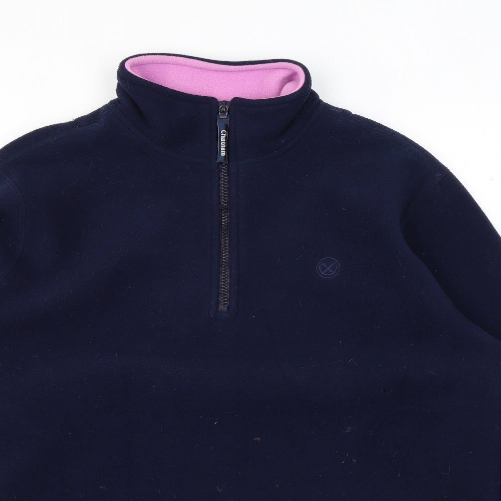 Chatham Womens Blue Polyester Pullover Sweatshirt Size 12 Zip