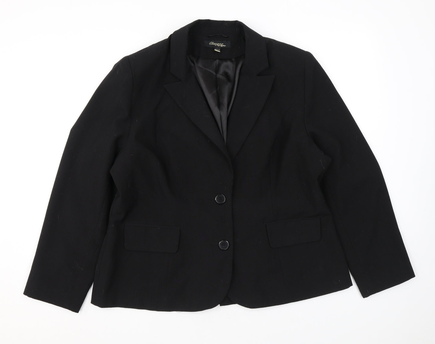 Changes By Together Womens Black Jacket Blazer Size 18 Button - Beading