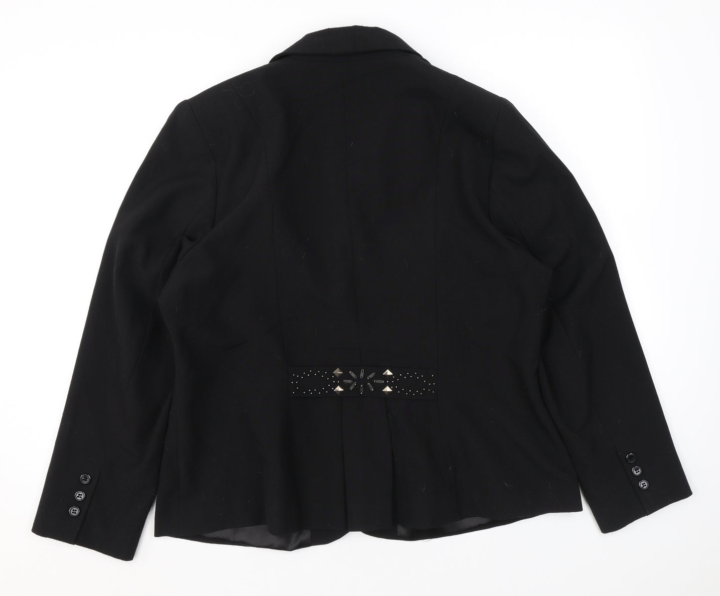 Changes By Together Womens Black Jacket Blazer Size 18 Button - Beading