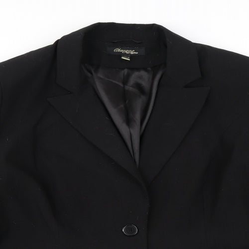 Changes By Together Womens Black Jacket Blazer Size 18 Button - Beading