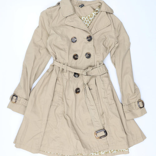 Divided by H&M Womens Beige Trench Coat Coat Size 10 Buckle - Belted