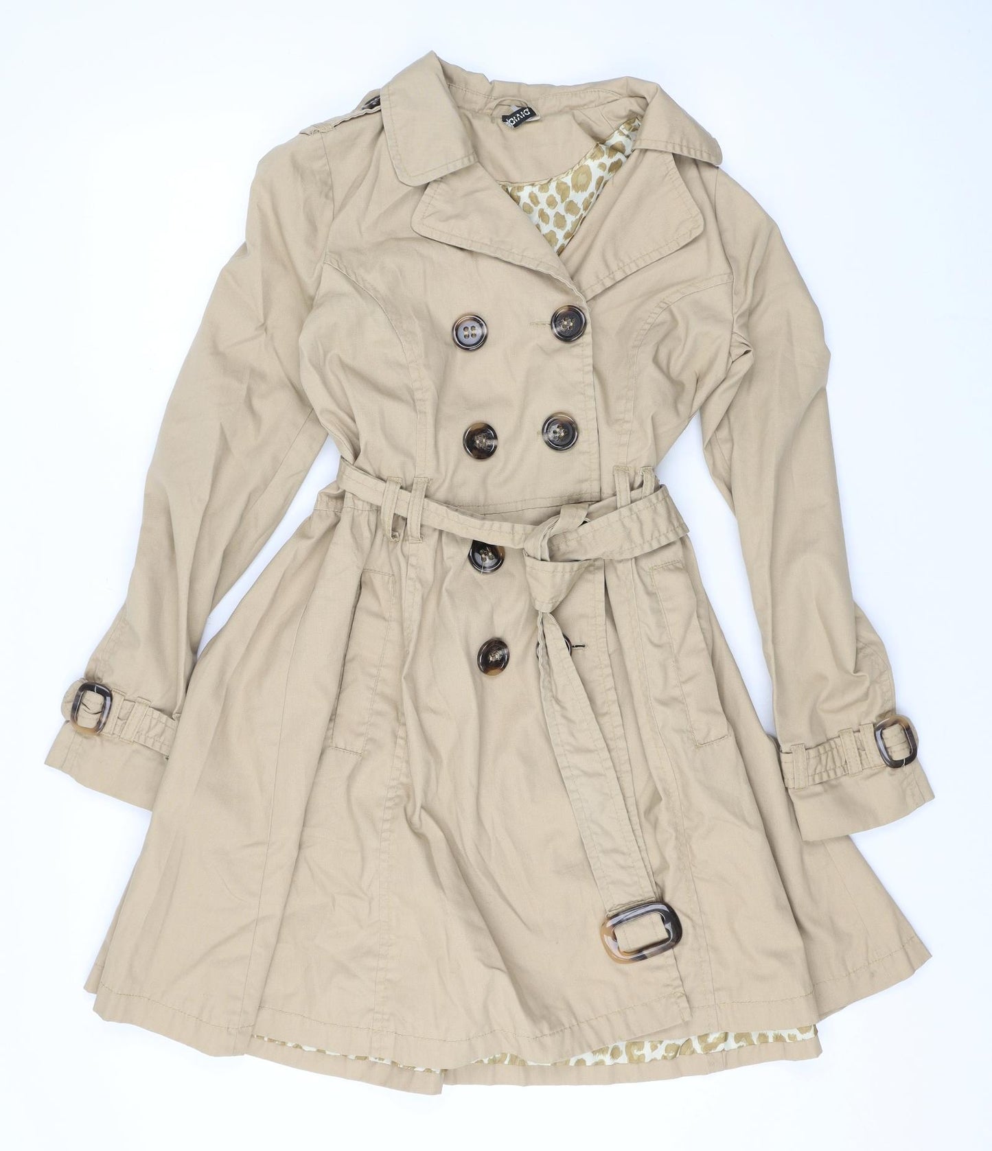 Divided by H&M Womens Beige Trench Coat Coat Size 10 Buckle - Belted