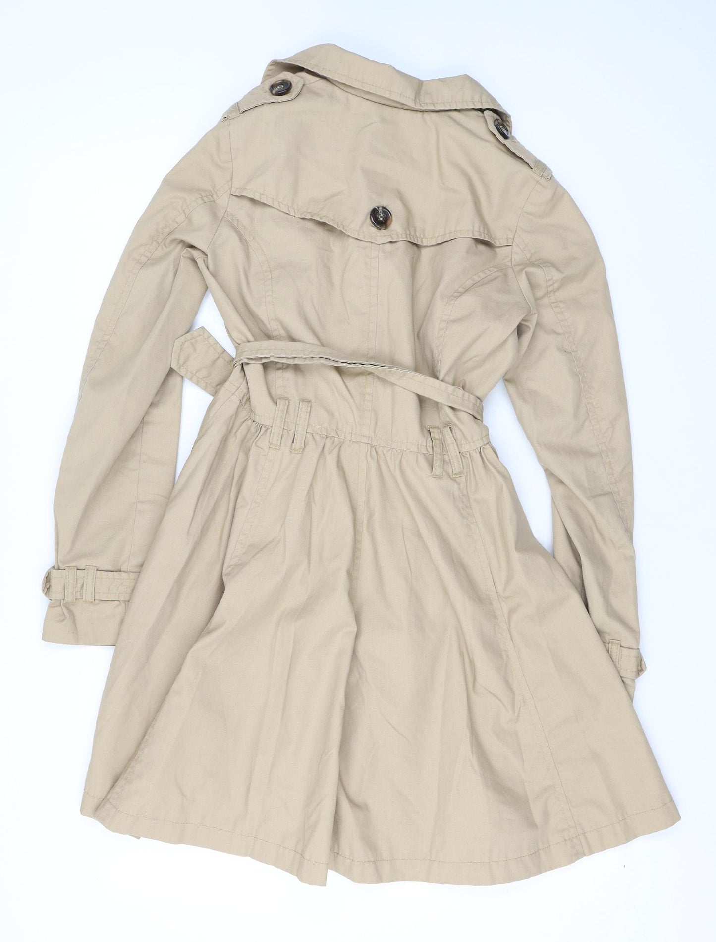 Divided by H&M Womens Beige Trench Coat Coat Size 10 Buckle - Belted