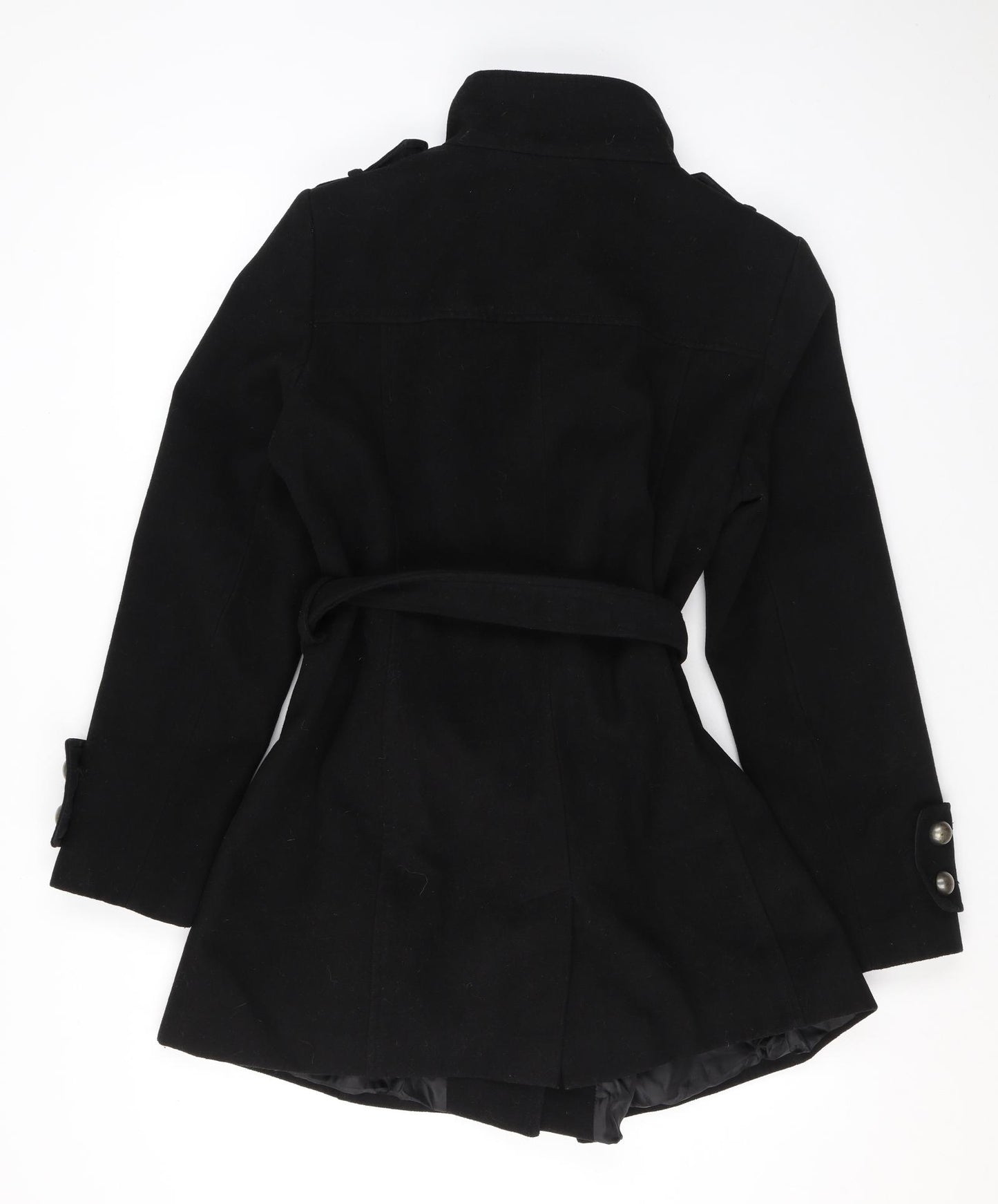 Dorothy Perkins Womens Black Overcoat Coat Size 16 Button