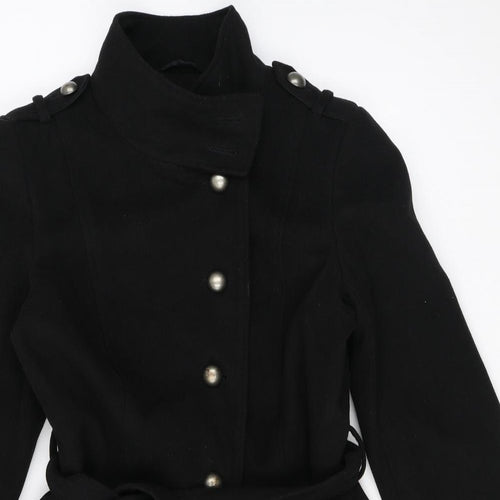 Dorothy Perkins Womens Black Overcoat Coat Size 16 Button