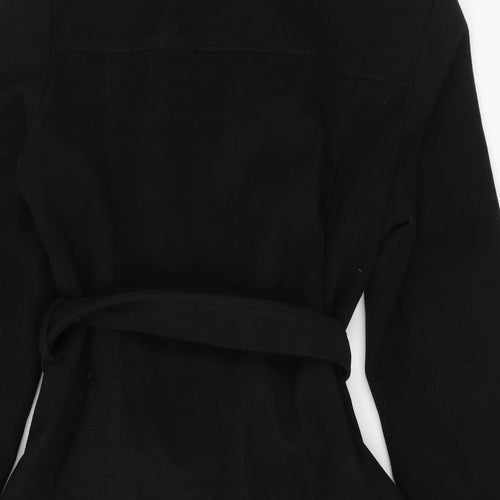 Dorothy Perkins Womens Black Overcoat Coat Size 16 Button