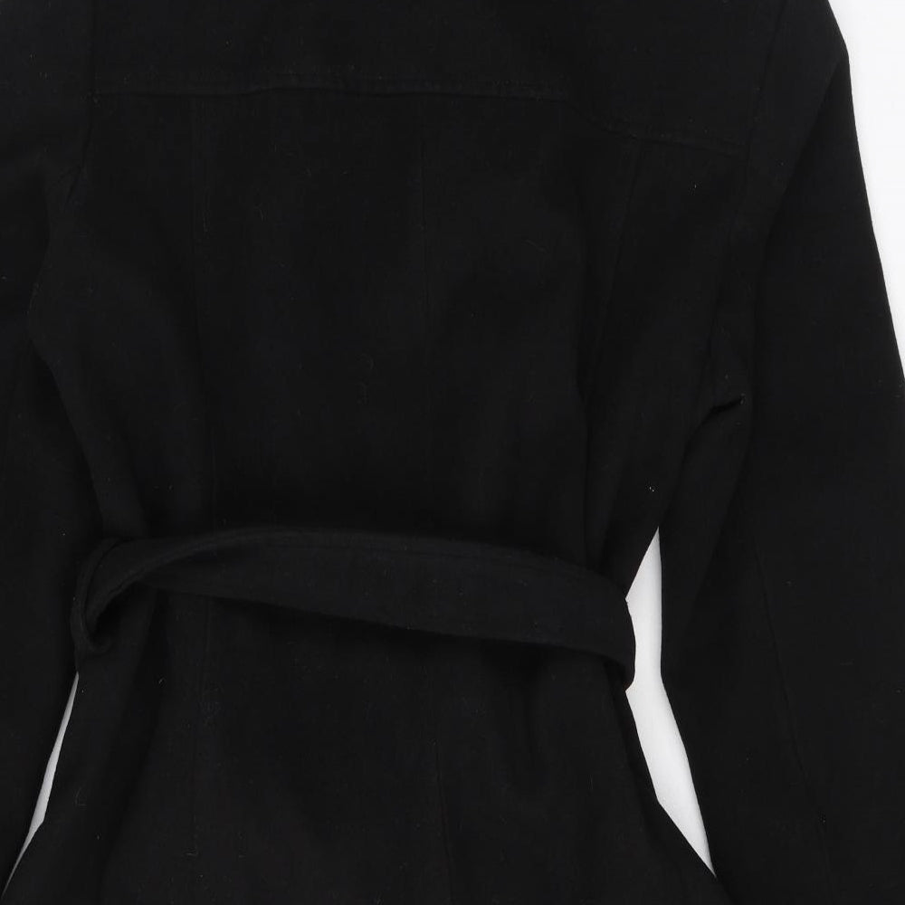 Dorothy Perkins Womens Black Overcoat Coat Size 16 Button