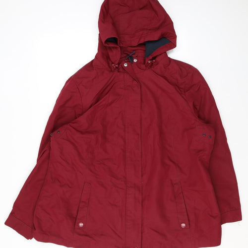 Maine New England Womens Red Rain Coat Coat Size 20 Zip