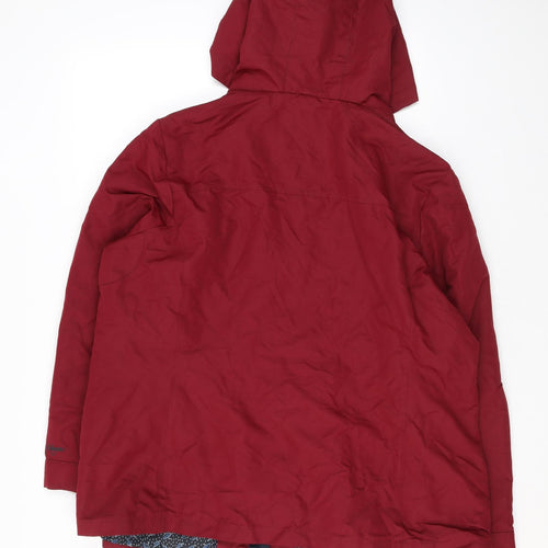 Maine New England Womens Red Rain Coat Coat Size 20 Zip