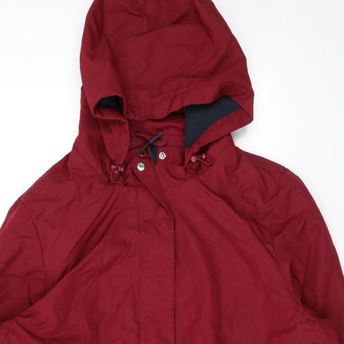 Maine New England Womens Red Rain Coat Coat Size 20 Zip