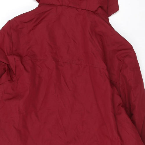 Maine New England Womens Red Rain Coat Coat Size 20 Zip