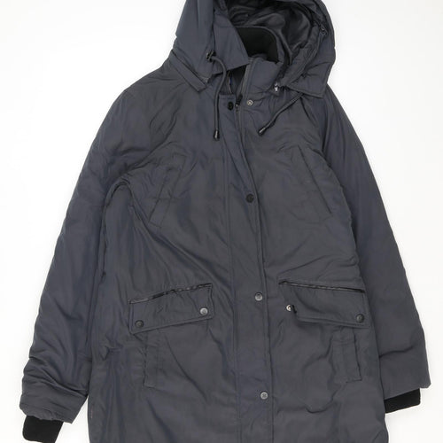 Maine New England Womens Blue Parka Coat Size 10 Zip