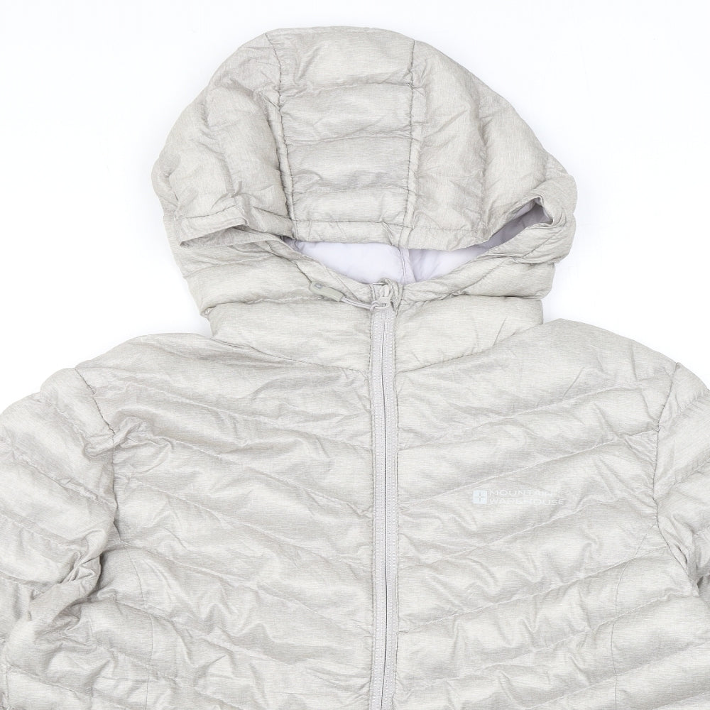 Mountain Warehouse Womens Grey Quilted Jacket Size 16 Zip