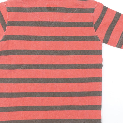 Boden Boys Red Striped Cotton Basic Polo Size 5-6 Years Collared Button