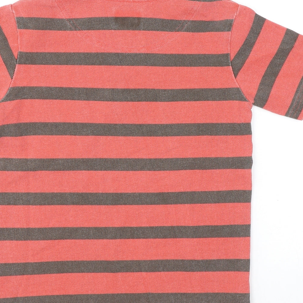 Boden Boys Red Striped Cotton Basic Polo Size 5-6 Years Collared Button