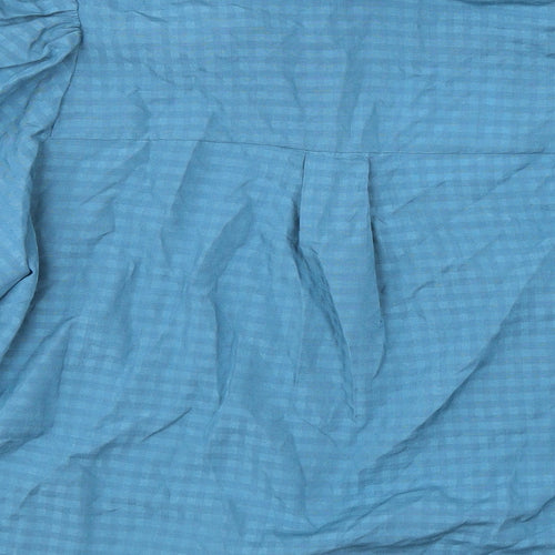 Selected Femme Womens Blue Check Polyester Basic Button-Up Size 14 Collared