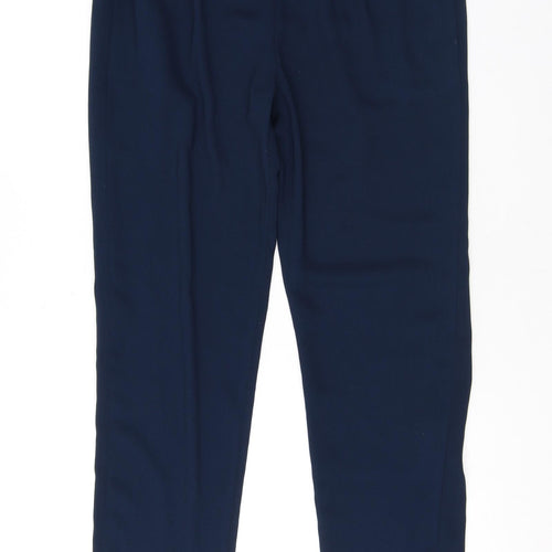 And Less Womens Blue Polyester Trousers Size 8 L28 in Regular