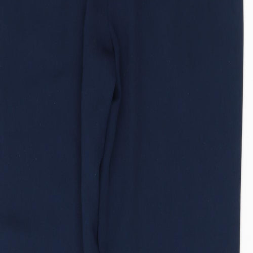 And Less Womens Blue Polyester Trousers Size 8 L28 in Regular
