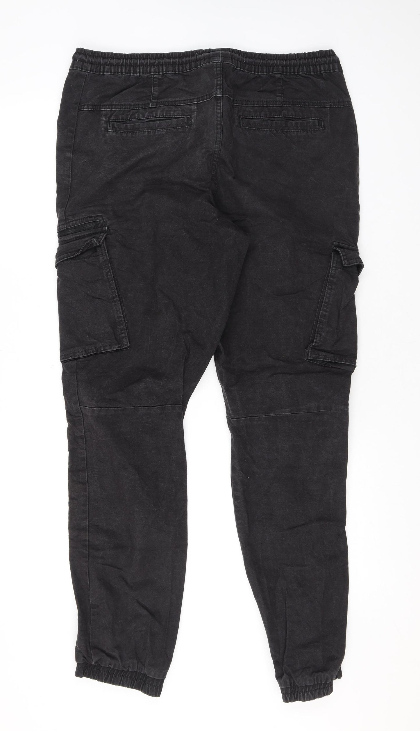 Denim & Co. Mens Grey Cotton Skinny Jeans Size L L30 in Regular Drawstring - Cuffed