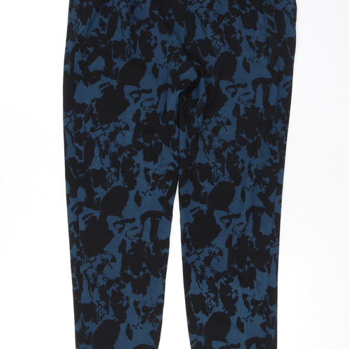 ICHI Womens Blue Geometric Polyester Trousers Size S L28 in Regular