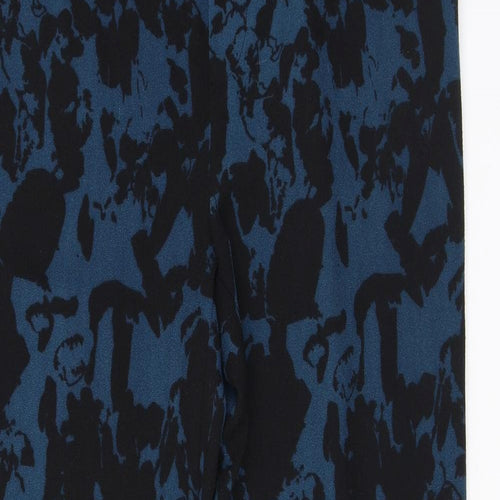 ICHI Womens Blue Geometric Polyester Trousers Size S L28 in Regular