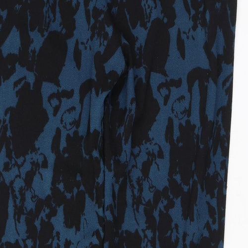ICHI Womens Blue Geometric Polyester Trousers Size S L28 in Regular