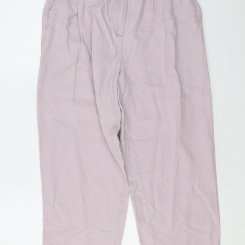H&M Womens Purple Lyocell Trousers Size 8 L24 in Regular Zip