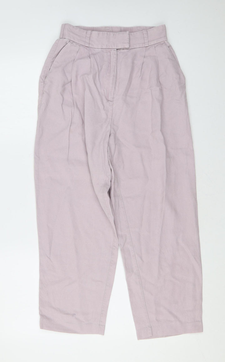 H&M Womens Purple Lyocell Trousers Size 8 L24 in Regular Zip