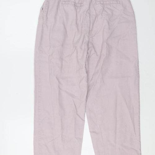 H&M Womens Purple Lyocell Trousers Size 8 L24 in Regular Zip