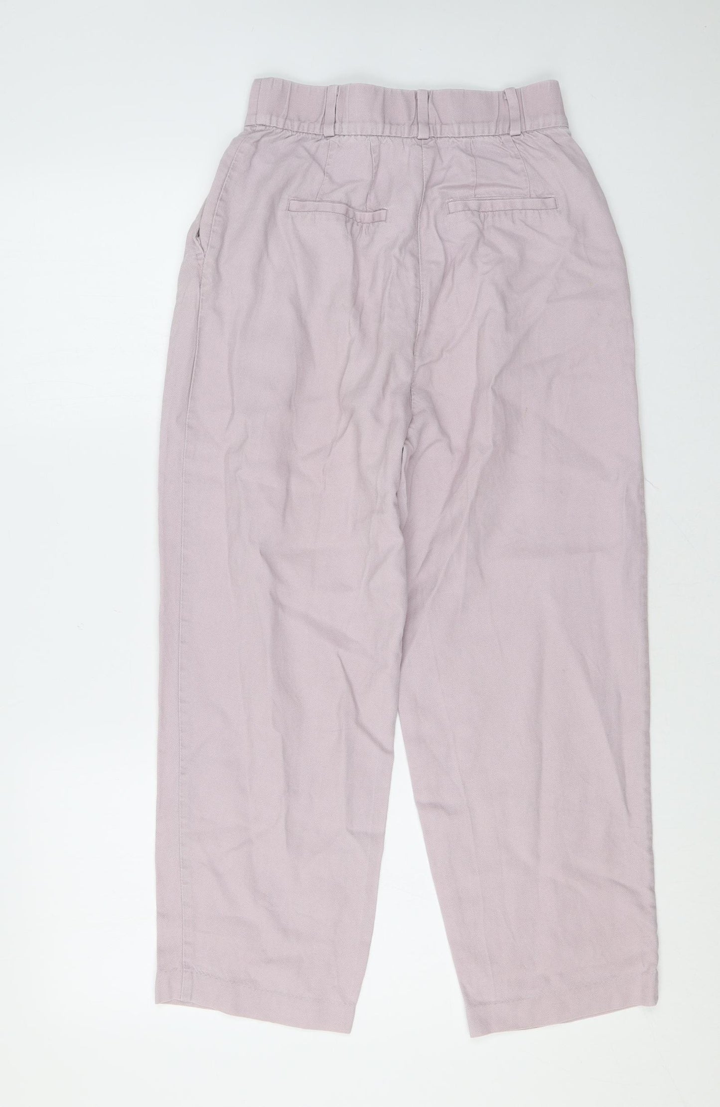 H&M Womens Purple Lyocell Trousers Size 8 L24 in Regular Zip