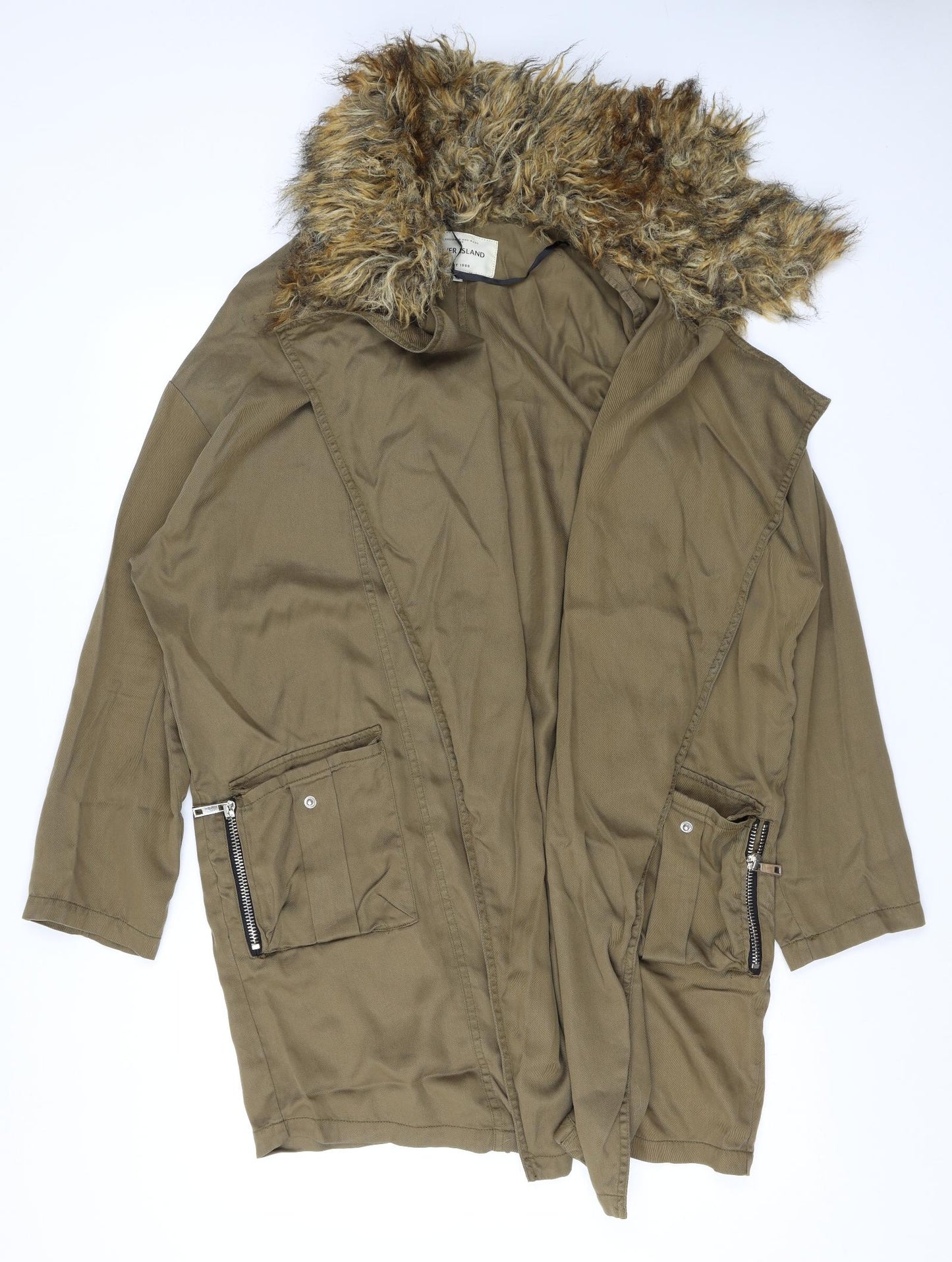 River Island Womens Green Parka Coat Size 12