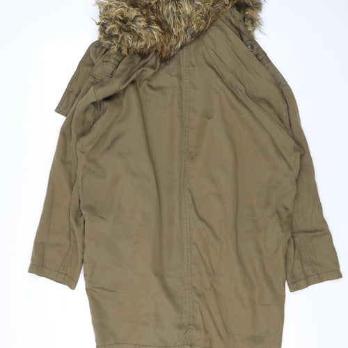River Island Womens Green Parka Coat Size 12