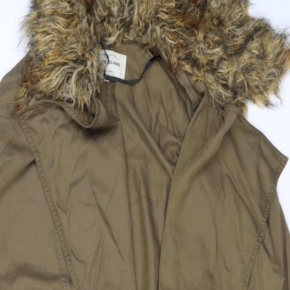 River Island Womens Green Parka Coat Size 12