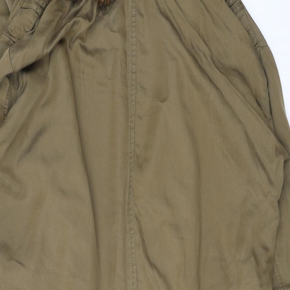 River Island Womens Green Parka Coat Size 12