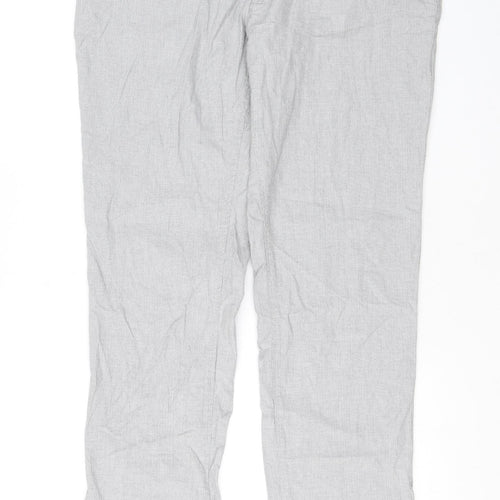Massimo Dutti Mens Grey Cotton Trousers Size 46 in L32 in Regular Zip