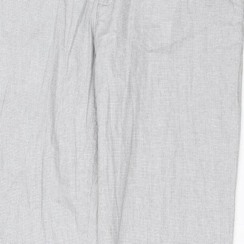 Massimo Dutti Mens Grey Cotton Trousers Size 46 in L32 in Regular Zip