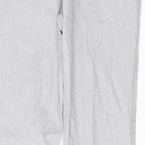 Massimo Dutti Mens Grey Cotton Trousers Size 46 in L32 in Regular Zip