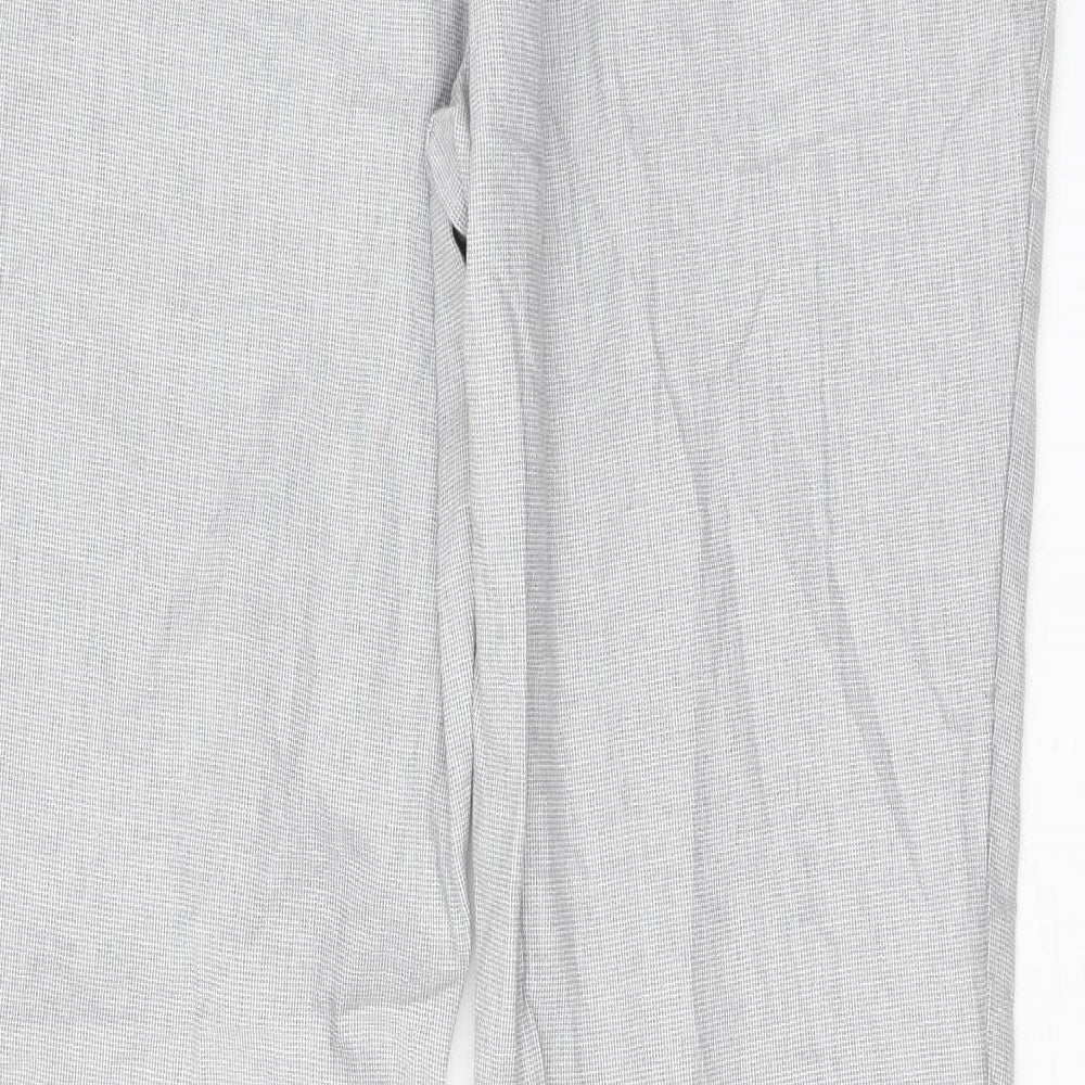 Massimo Dutti Mens Grey Cotton Trousers Size 46 in L32 in Regular Zip