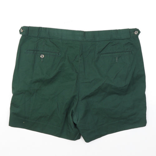Casual Club Mens Green Polyester Chino Shorts Size 38 in Regular Zip