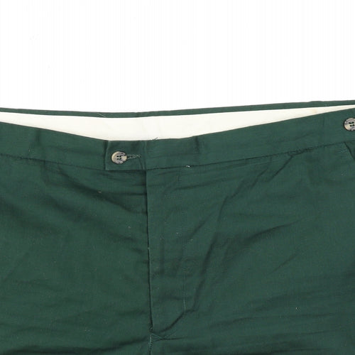 Casual Club Mens Green Polyester Chino Shorts Size 38 in Regular Zip