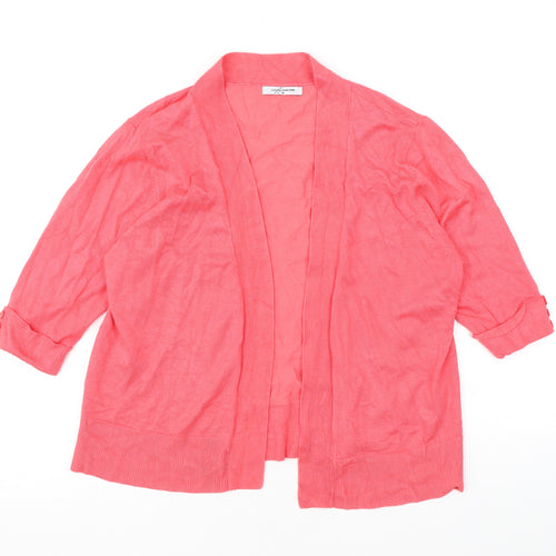 Simply Womens Pink V-Neck Viscose Cardigan Jumper Size M